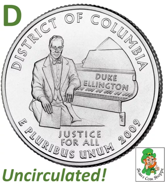 2009 D District of Columbia Washington DC Quarter 25C Denver US Territories BU