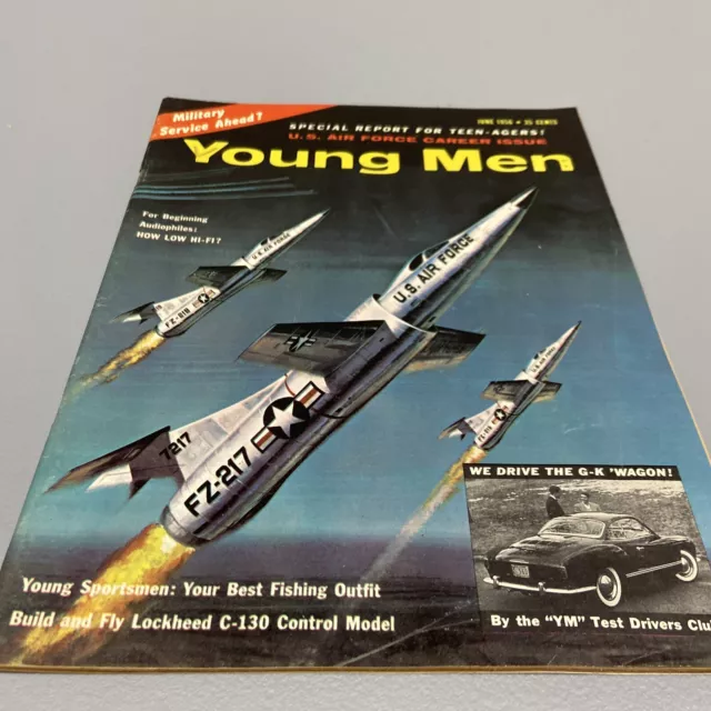 Young Men Magazine June 1956 Vintage Hobbies•Aviation•Careers