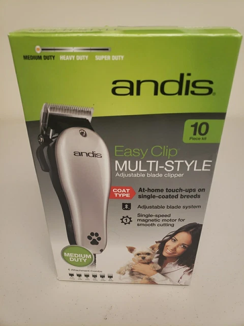 Andis Pet Dog Grooming Clippers 10pc Easy Clip Multi Style Adjustable Blade MC-2