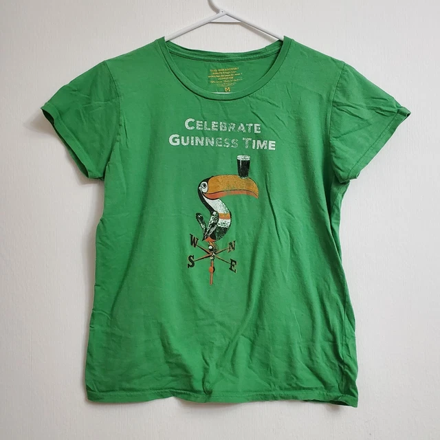 Womens Guinness Beer Promo T Shirt Ladies Medium Green Draught Stout Bartender
