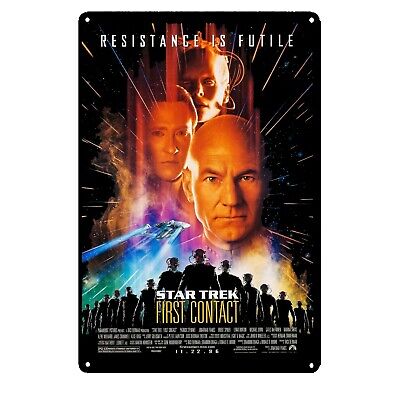 Movie Metal Poster Tin Sign Wall Decoration Plaque Star Trek First Contact