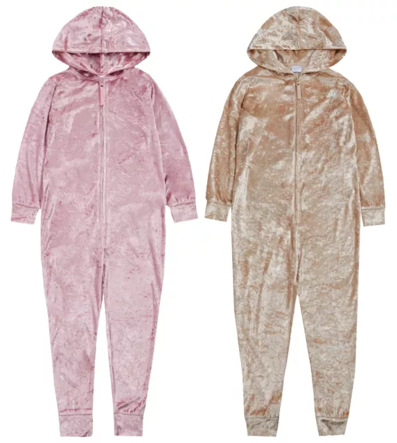 Tuta con cappuccio in velluto schiacciato 1Onesie bambini luccicante tutto in una cerniera