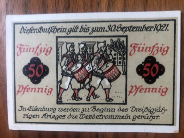 50 Pfennig Eilenburg Notgeld 1921 - Sachsen - Gutschein