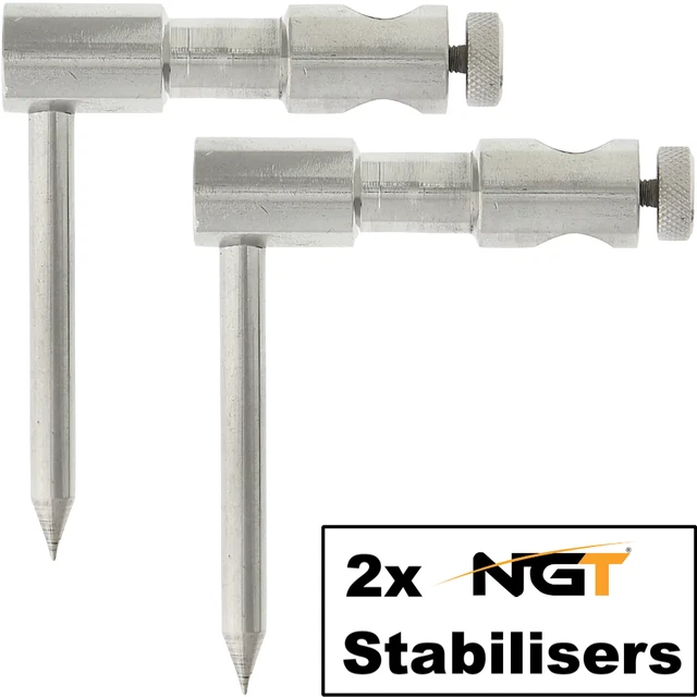 NGT Medium Bank Sticks For Carp Fishing – Stainless Steel, 30–50cm, 2-Pack, RLF-408, EAN 7435419619650