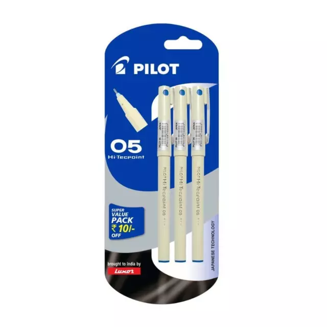 Barato Paquete De 3 Pilot Alta Techpoint 05 Plumas Azul Tinta 0.5MM Punta Fina