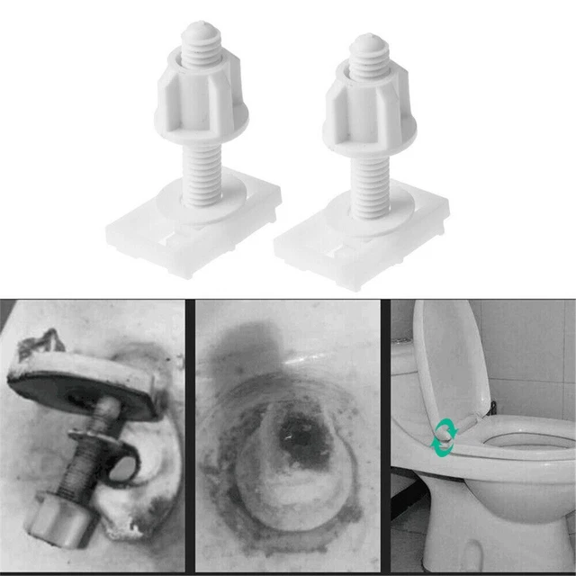 UNIVERSAL WHITE TOILET Seat Hinge Repair Kit Bolts and Screws