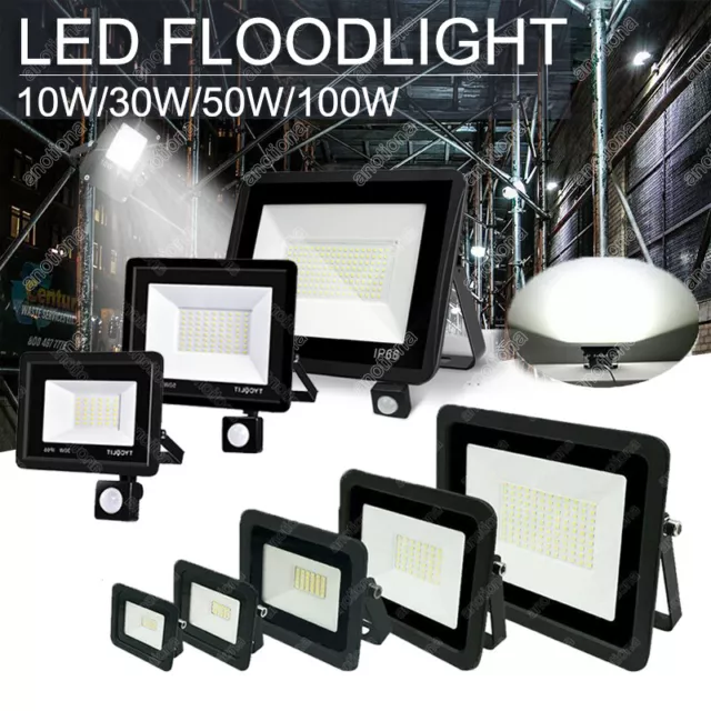 Led Floodlight Outdoor Security Light Flood Garden Motion Sensor Pir Lights 50W