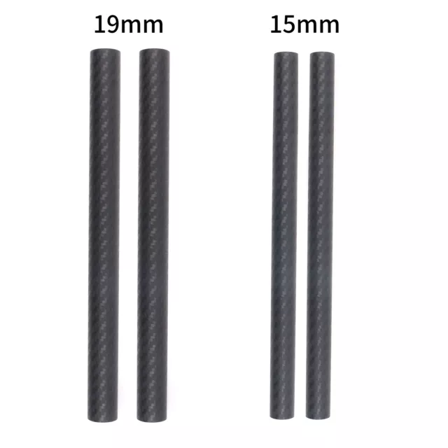 2 pcs 15mm 19mm Carbon Fiber Rod 6"/8"/10"/12"/16" for DSLR Rail Support System 3
