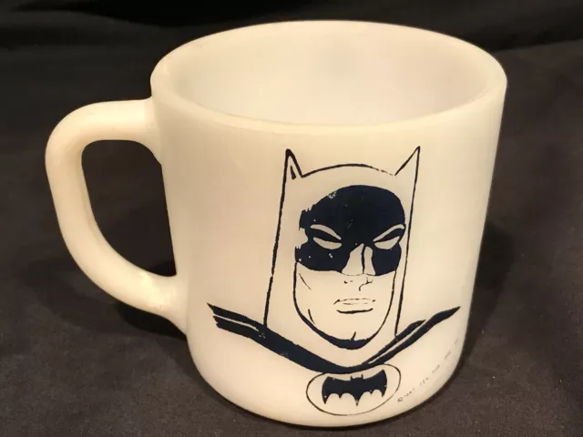 Vintage ~1966 Westfield Milk Glass White Batman Coffee Tea Cup Mug POW!! BAM!!!