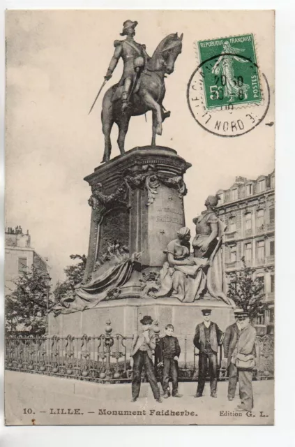 LILLE - North - CPA 59 - The statue of Faidherbe - view 2