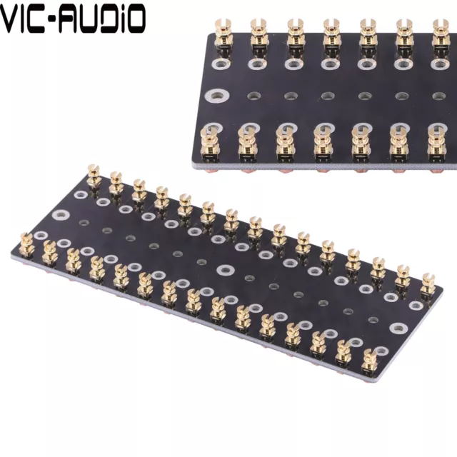 1PC 30 Lug Turret Board Audio Tag Strip Terminal Board Gold For Audio Amplifier