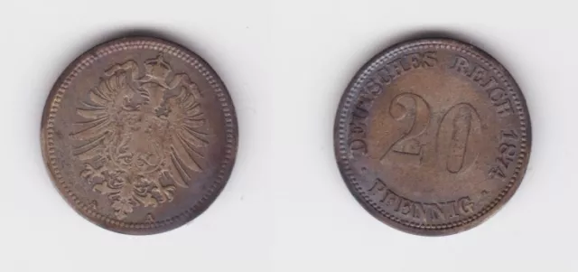 20 Pfennig Silber Münze Deutsches Reich 1874 A, Jäger 5 (133254)