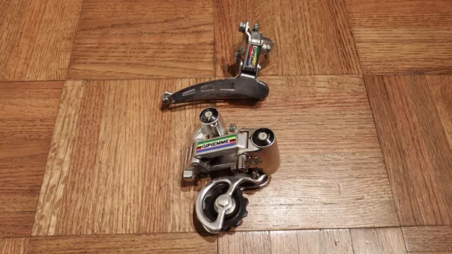 Vintage Gipiemme front and rear derailleurs, world champion stripes Vintage Gipiemme front and rear derailleurs, world champion stripes
