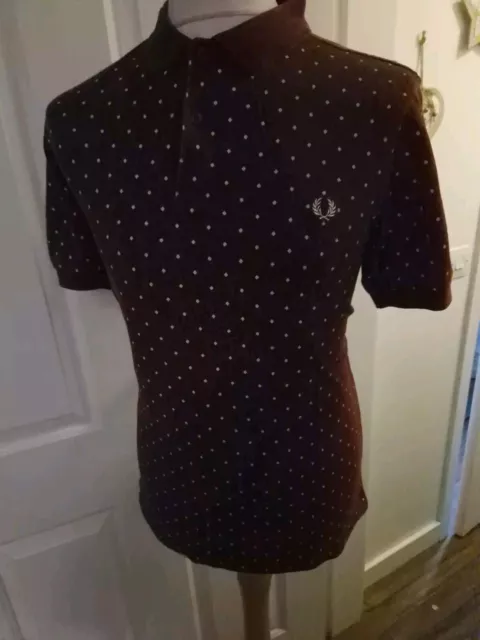 Fred perry diamond Patterned polo shirt size Large Slimfit