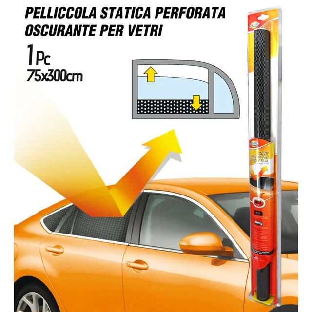 Film Statique Verre Voiture Store Perforé 300x76 CM Noir Logica