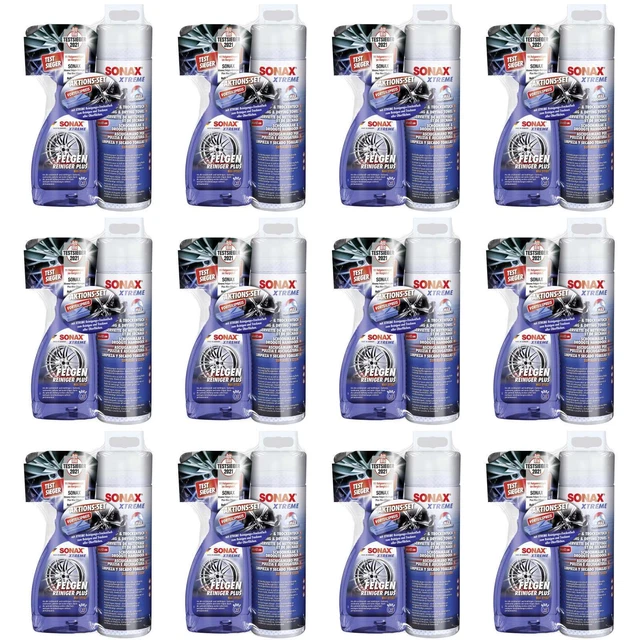 Pulitore cerchi Sonax XTREME + pulizia XTREME + panno asciutto set 500 ml set VPE 12
