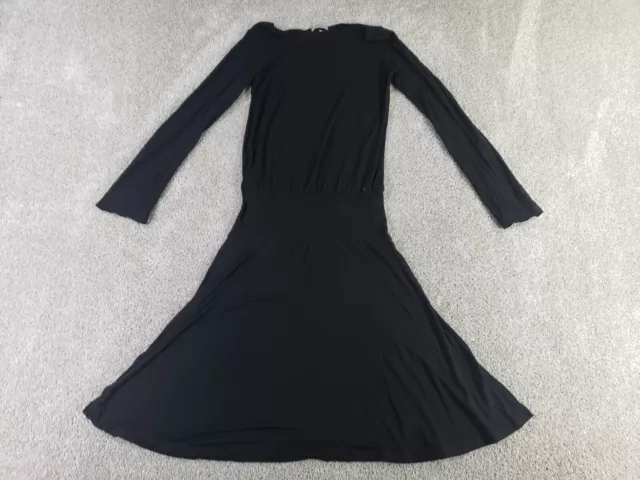 James Perse Women's Size 3 Dress Black Long Sleeve Flare Tencel