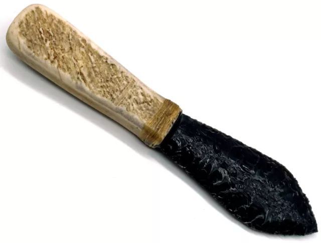 Hand Made Obsidian Knapped Knife Spear Point