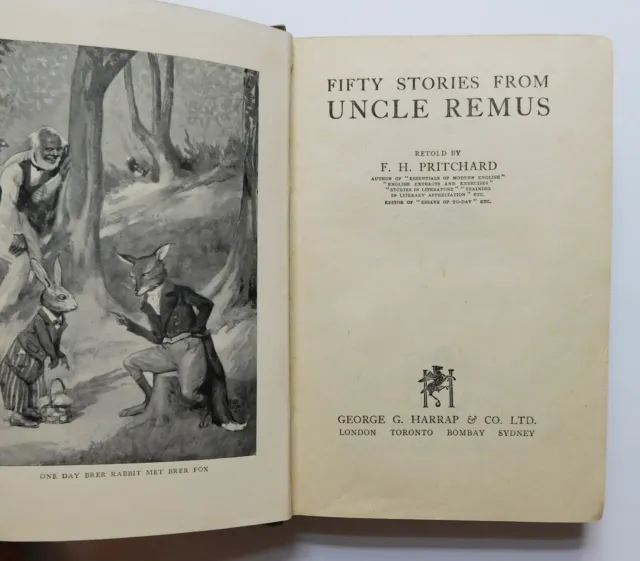 50 Stories from Uncle Remus 1940s childrens book Brer Rabbit African American