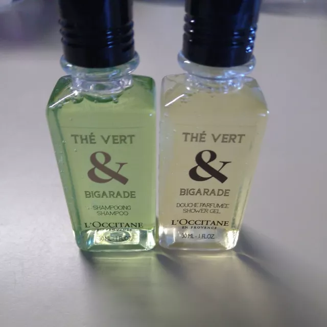 10 bottle total  L'Occitane THE VERT & BIGARADE SHAMPOO & SHOWER GEL  1.0 OZ/EA