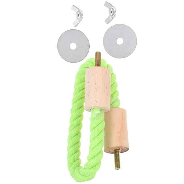 BIRD BITING STICK Parrot Rod Rope Bungee Toy Stand Perches Cages Spiral ...