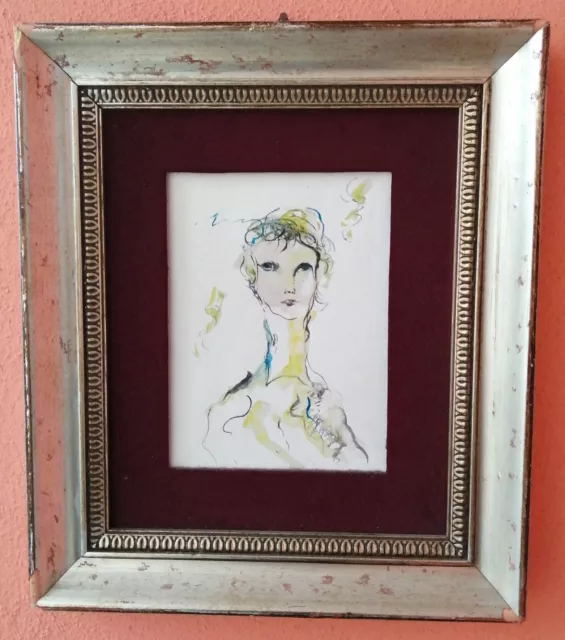 Ernesto Treccani ? Quadro Dipinto Olio E Tecnica Mista Su Tela Cm. 24 X 18,5