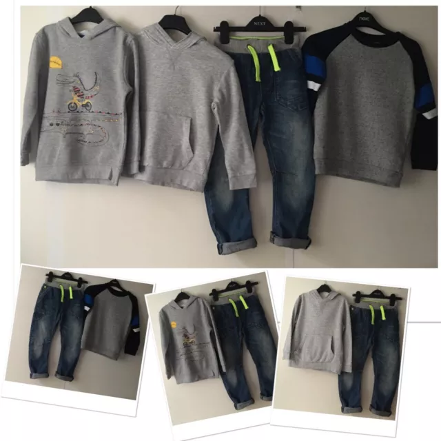 Next Boys Arc Leg  cargo Jeans & H&M George Jumper Bundle 5-6 Years