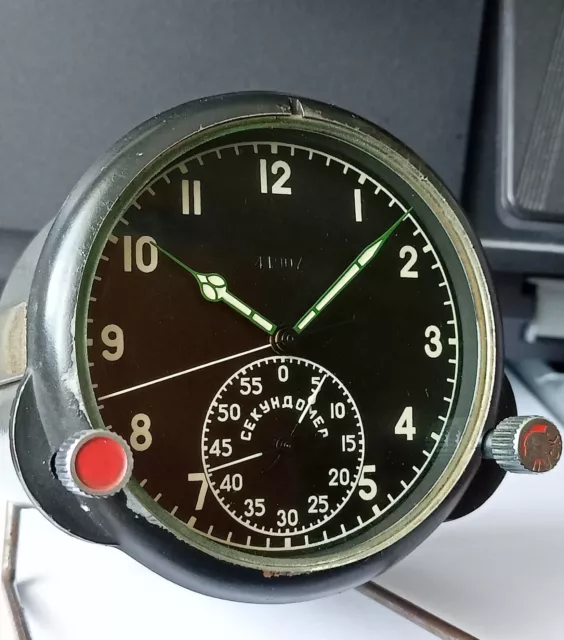 Soviet military Aviation Watch with stopwatch,watch Panel 123 ChS / 123 ЧC