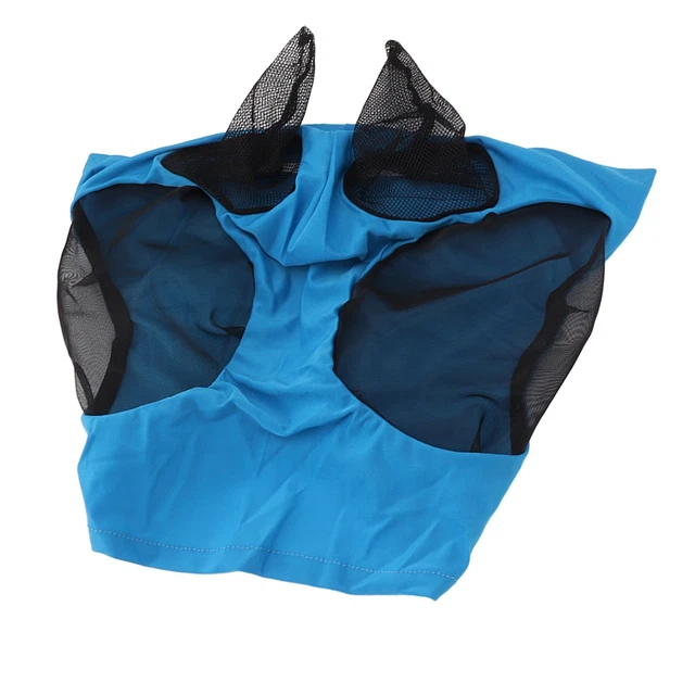 (Blue)Horse Face Cover Comfortable Horse Mesh Fly Mask Elastic For Barn LT
