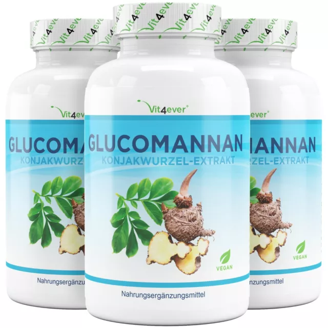 540 Kapseln (vegan) Glucomannan + Chrm / 4200mg - Tagesportion - Teufelszunge