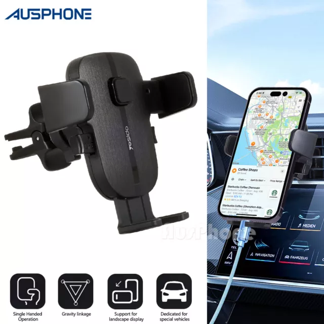 Car Phone Holder Mount Vent Grip Lock System 360° Rotation For iPhone 15 Samsung