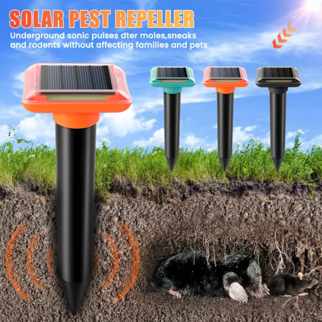 Solar Ultrasonic Mouse Repellent Squirrel Repeller Rodent Detector Rat Deter US