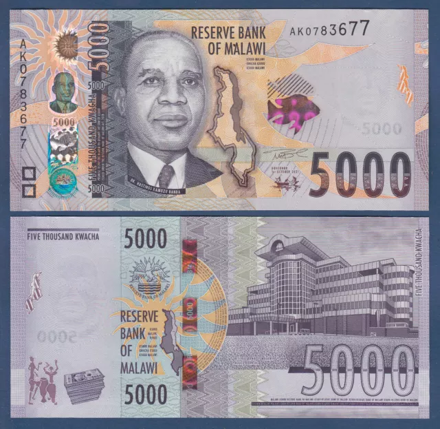 MALAWI  5000 Kwacha 2021 UNC  P. NEW