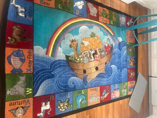 Joy Carpets Noah's ABC Animals Rug Area Carpet Baby Nursery Classroom  5”4”x7’8”