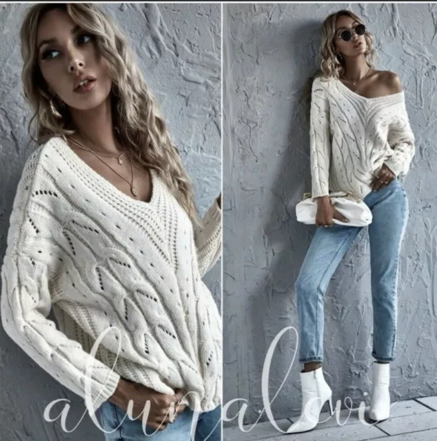 Detailed Cable Knit Oversized Sweater