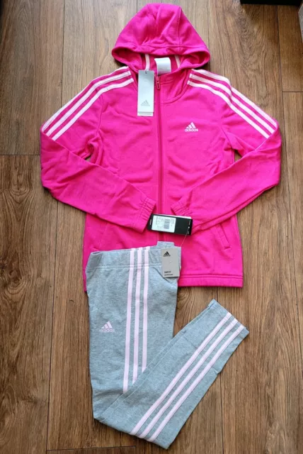 Junior Girls Adidas Tracksuit Hoody Top & Leggings