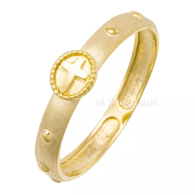 Rosary Ring PR165-13 10K Real Solid Gold Catholic Christian Ring (US 4 ~ 11)