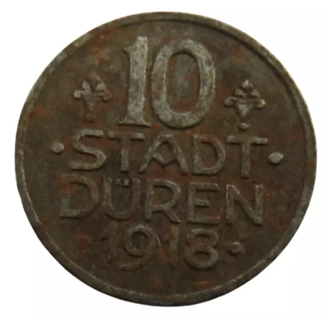1918 Germany Stadt Duren 10 Pfennig Coin