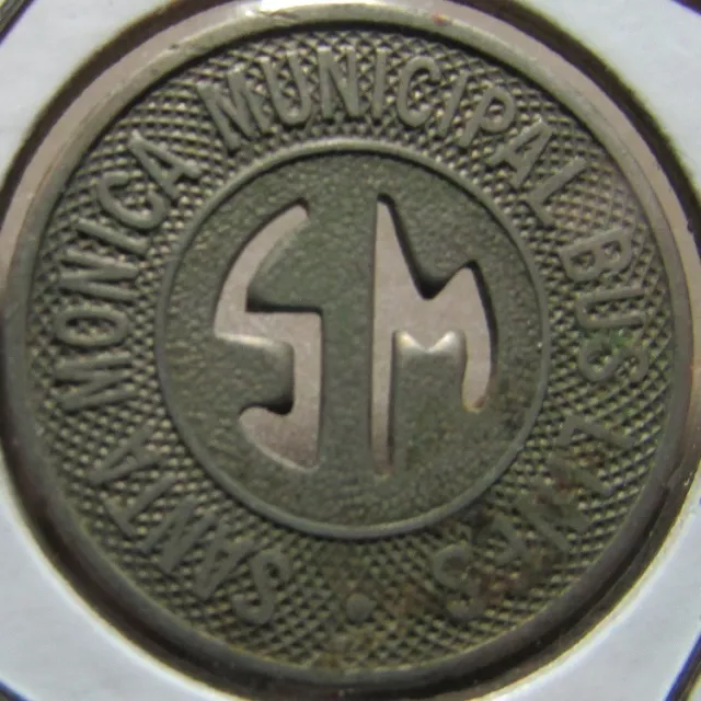 1934 Santa Monica, CA Municipal Bus Lines Transit Token - California Calif.