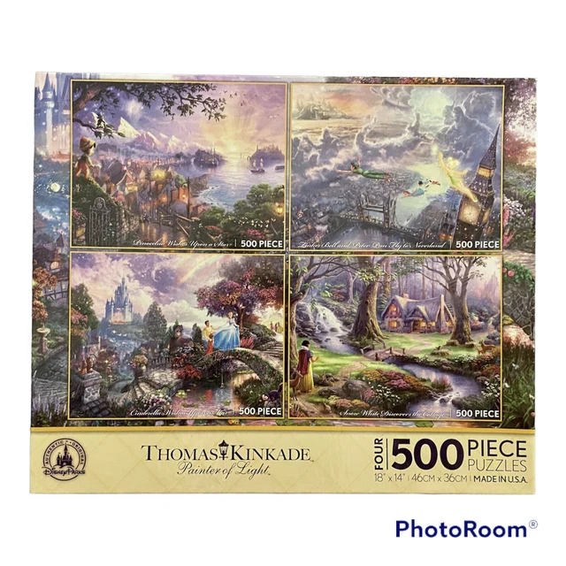 THOMAS KINKADE ORIGINAL Disney Parks Four 500 Piece Puzzles Sealed