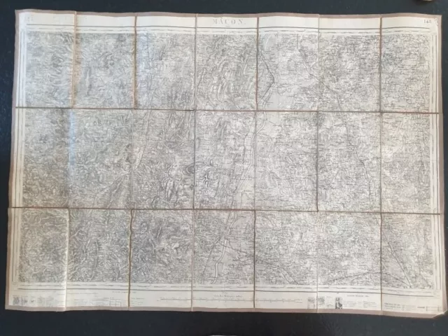 Carte Etat Major type 1889 Macon service géographique armée Chalon