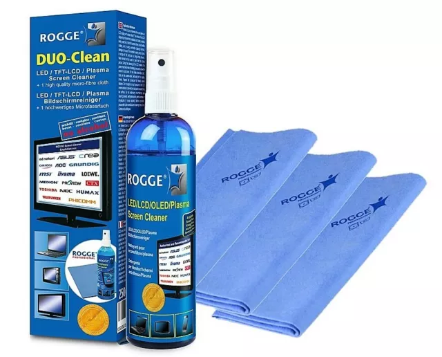 ROGGE Duo-Clean® Original 250ml LCD/TFT/LED/OLED + Screen Cleaner inkl 3X Tücher