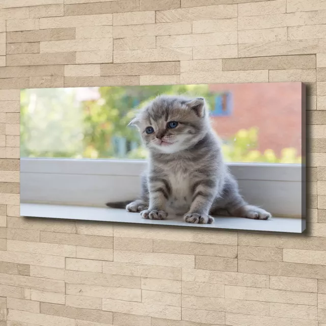 Pintura de La Pared Para Salón Decor 125x50 Un pequeño gato junto a la ventana