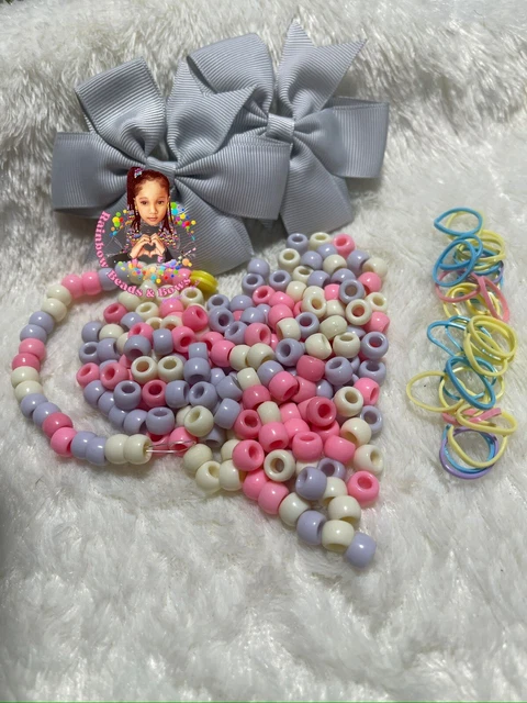 Children Hair Beads Braids Accessories Acrylic Beads Pony Beads Hair Bows Pastel
