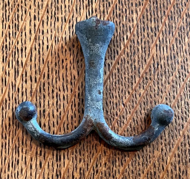 VTG Double Ball Tip Porch Ceiling Plant Chime Lantern Hook Barn Tack Rusty Gray 6