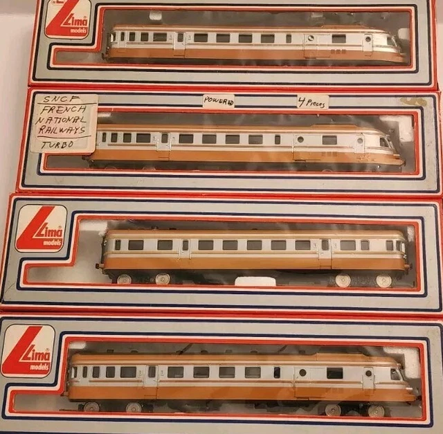 LIMA HO SCALE Passenger Train Set SNCF Turbo 201003/3L/4/5 $184.99 ...