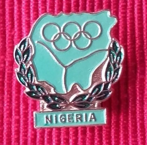 vintage 1970s NIGERIA National Olympic Committee (NOC) Pin Undated