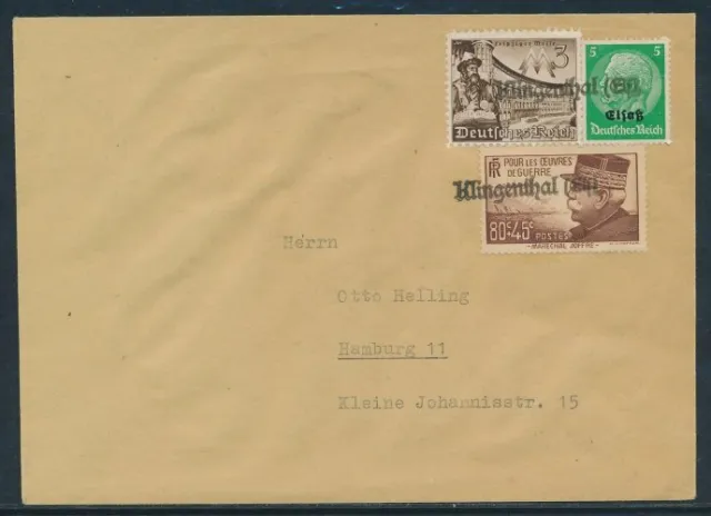 Elsaß Provisorischer Stempel Klingenthal auf Brief