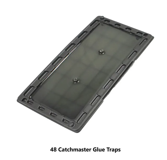 New Catchmaster Mouse Traps Black Tray Glue Boards (48 Traps) S2