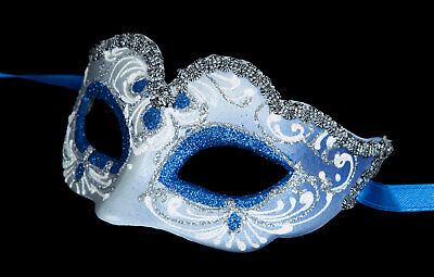 Mask from Venice Ondine Colombine Blue Silver for Child Or Small Face 890 2